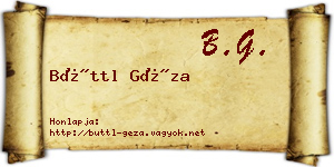 Büttl Géza névjegykártya