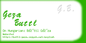 geza buttl business card